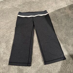 Lululemon Leggings Adult Gray Capri Crop 18" Athletic Running Train Womens